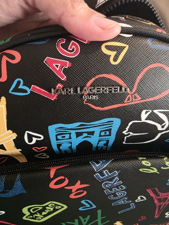 Karl Lagerfeld Black Graffiti Mini Backpack main image 5